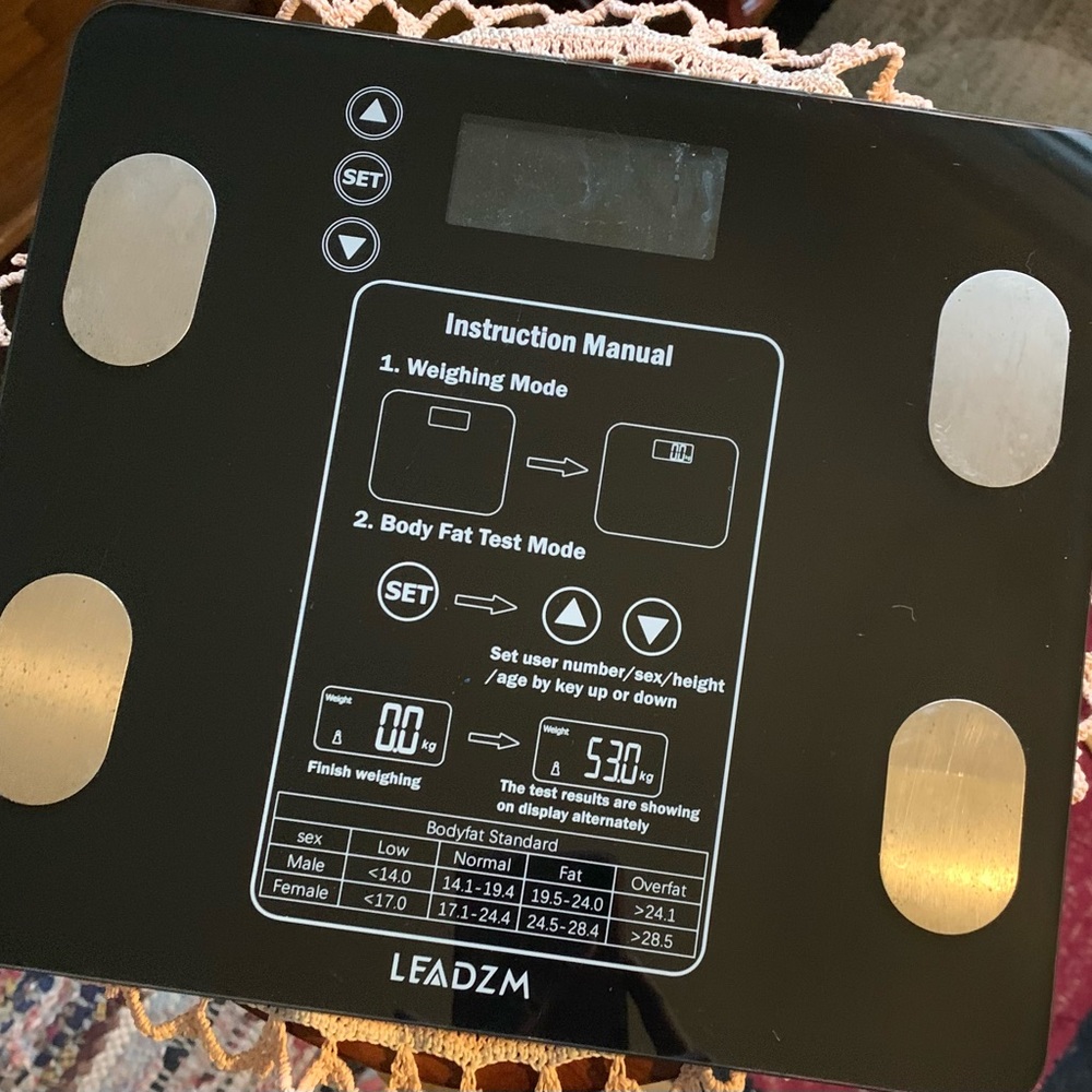 “LEADZM” Digital Body Fat Health Monitor Scale  NWT